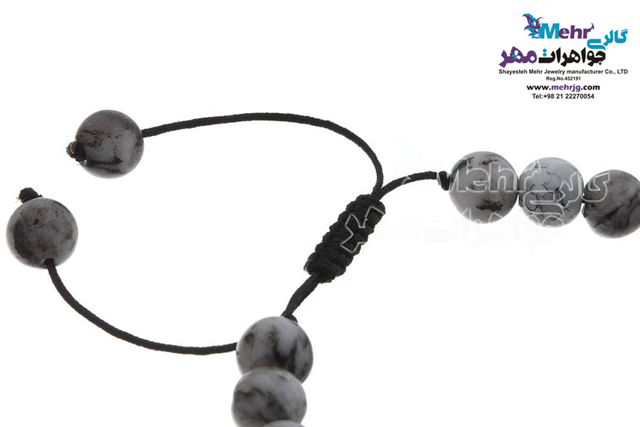 دستبند طلا و سنگ - طرح شانه و قیچی