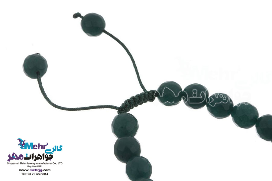 دستبند طلا و سنگ - طرح برگ