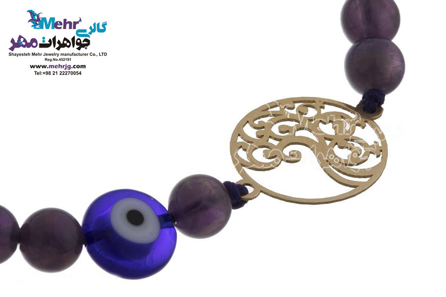 دستبند طلا و سنگ - طرح سیمرغ