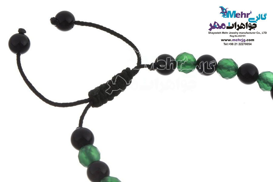 دستبند طلا و سنگ - طرح شبدر و قلب
