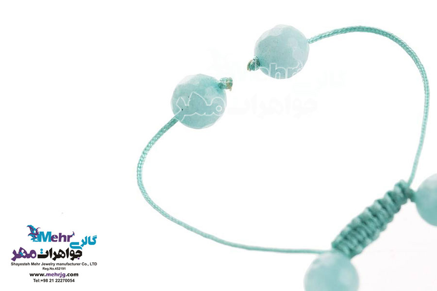 دستبند طلا و سنگ - طرح پرنده و شاخه