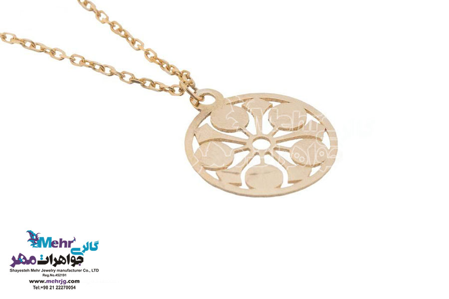 آویز ساعت طلا - طرح هندسی