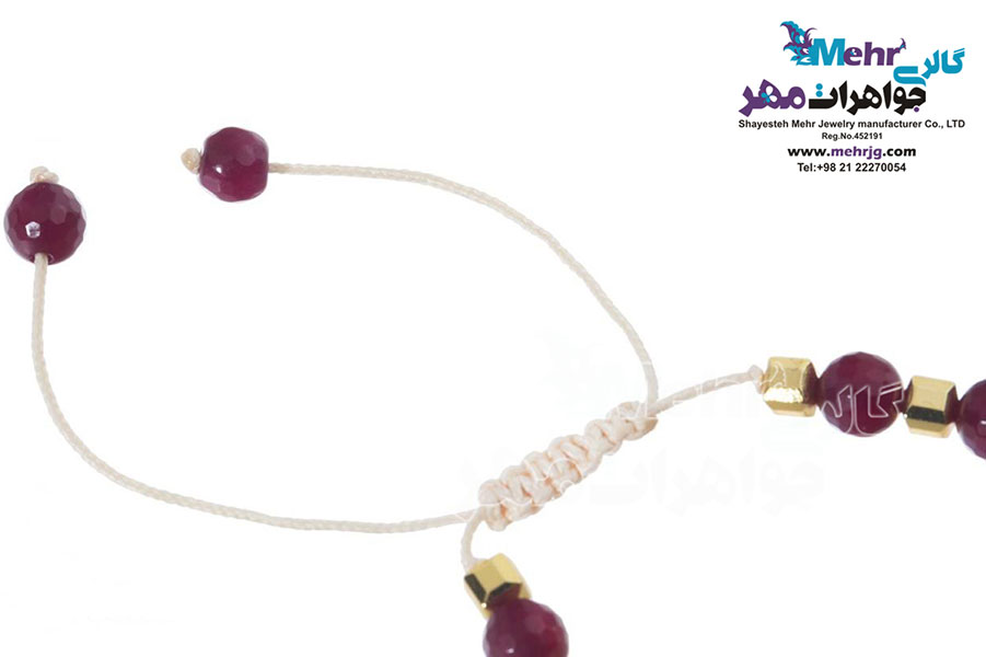 دستبند طلا و سنگ - طرح چوب لباسی