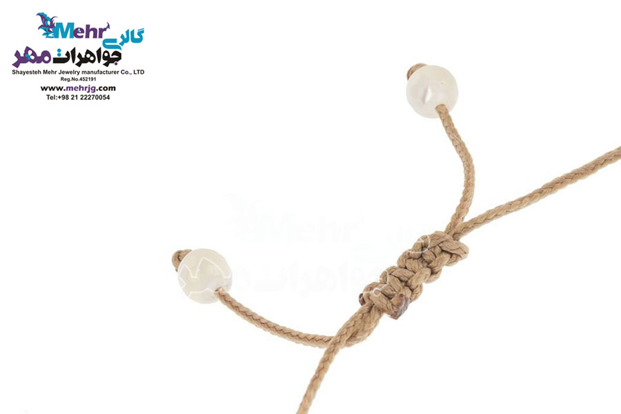 دستبند طلا و سنگ - طرح گل یاسمن