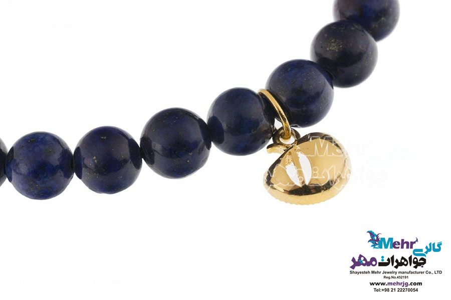 دستبند طلا و سنگ - طرح سیب