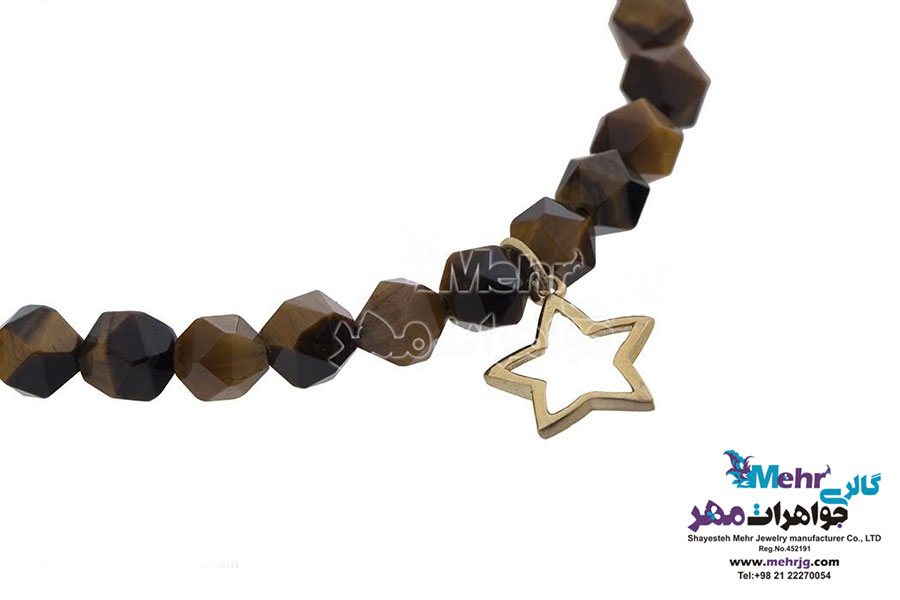 دستبند طلا و سنگ - طرح ستاره