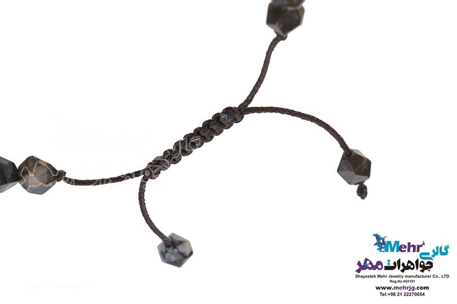دستبند طلا و سنگ - طرح لنگر