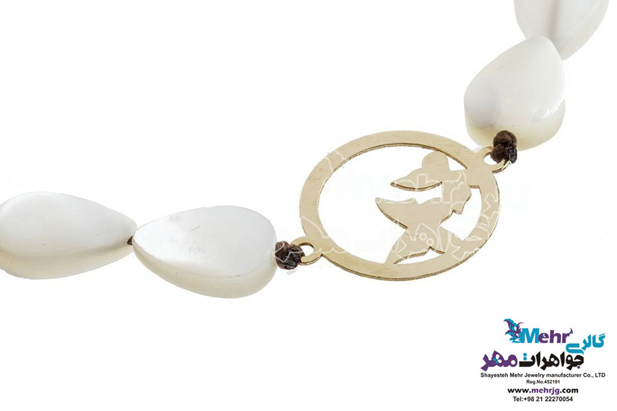 دستبند طلا و سنگ - طرح پروانه