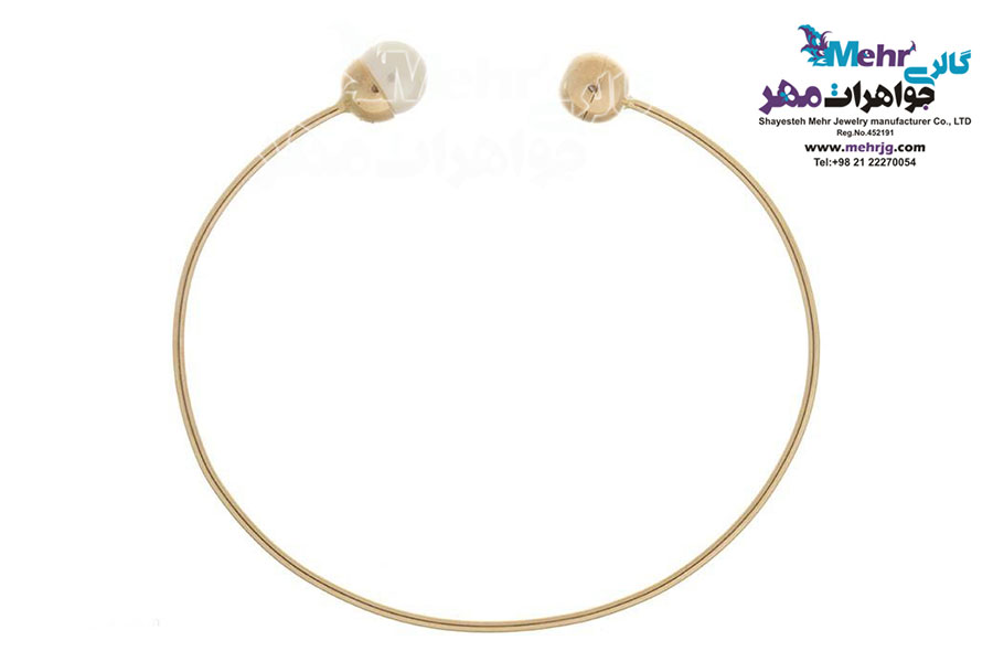 دستبند النگویی طلا - طرح مروارید نشان