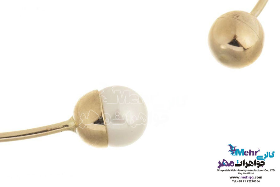 دستبند النگویی طلا - طرح مروارید نشان