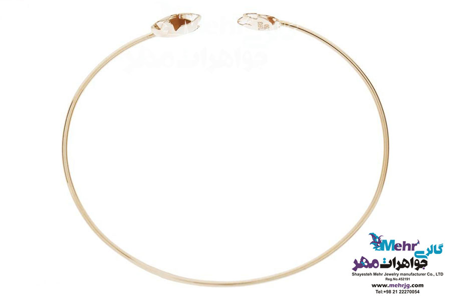 دستبند النگویی طلا - طرح برگ