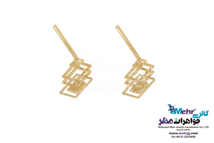 گوشواره طلا - طرح هندسی