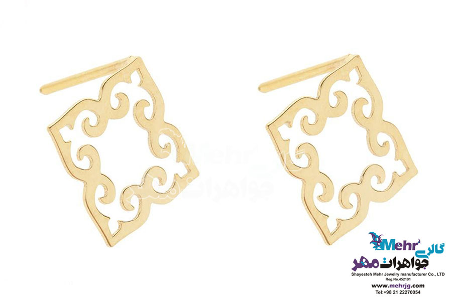 گوشواره طلا - طرح اسلیمی