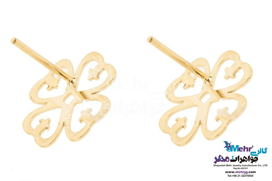 گوشواره طلا - طرح شبدر چهار برگ