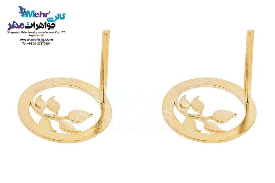 گوشواره طلا - طرح برگ