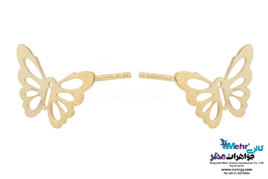 گوشواره طلا - طرح پروانه