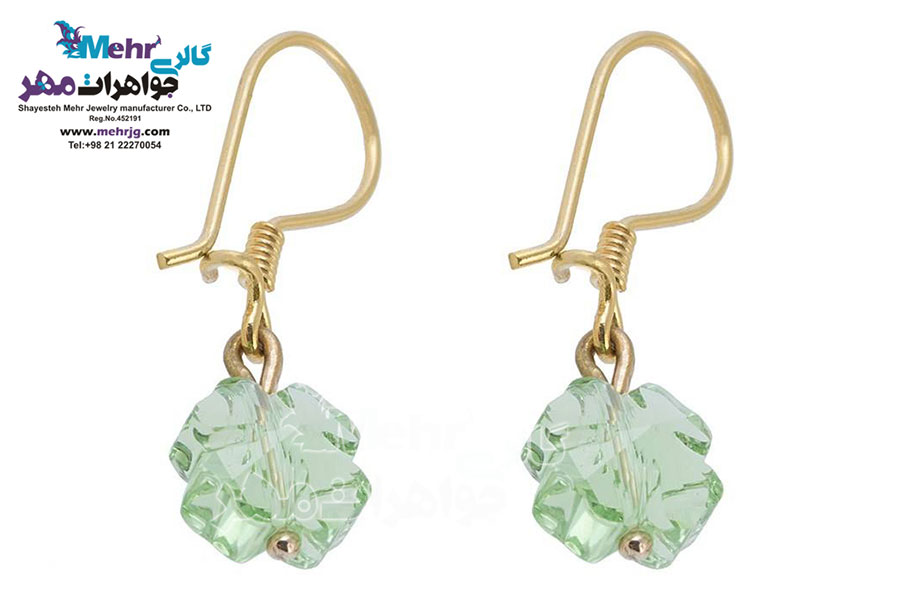 گوشواره طلا - سنگ سواروسکی گل