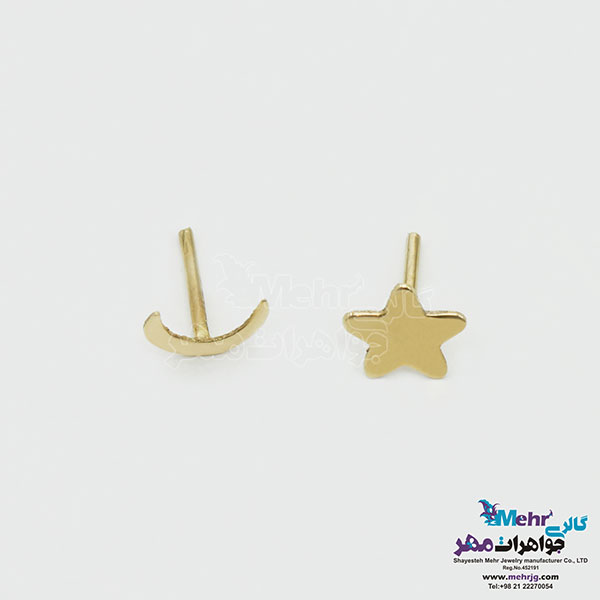 گوشواره طلا - طرح ماه و ستاره