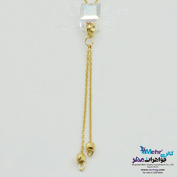 گردنبند طلا - سنگ سواروسکی مکعب
