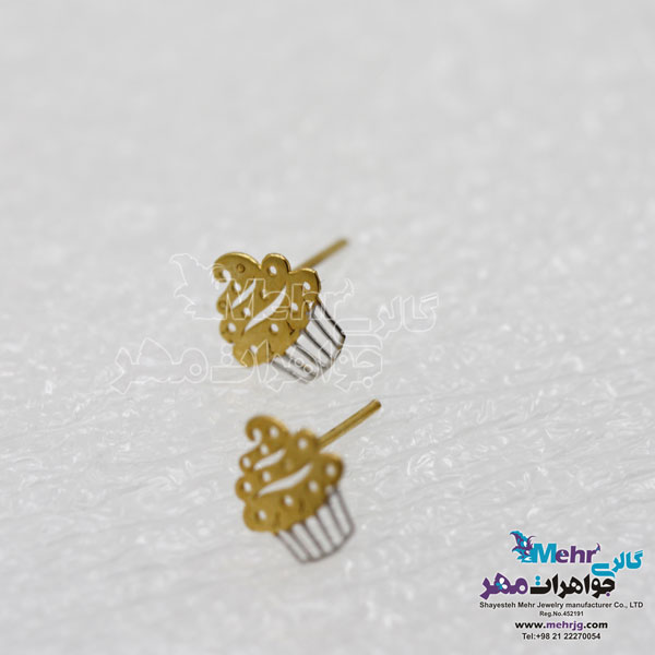 گوشواره طلا - طرح کاپ کیک