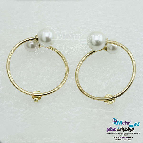 گوشواره طلا - طرح مروارید نشان