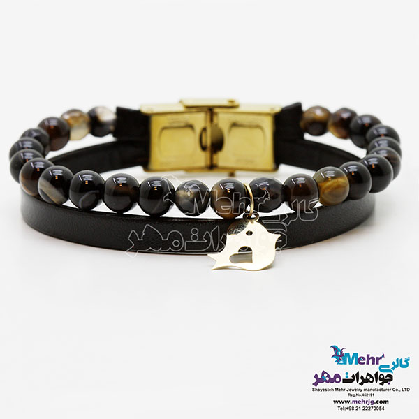 دستبند طلا و سنگ - طرح جوجه