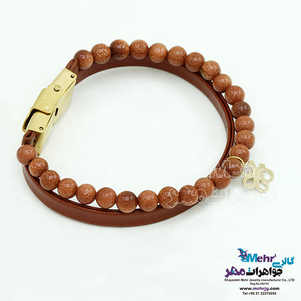 دستبند طلا و سنگ - طرح پروانه