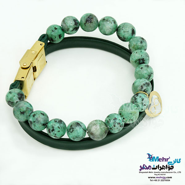 دستبند طلا و سنگ - طرح قلب