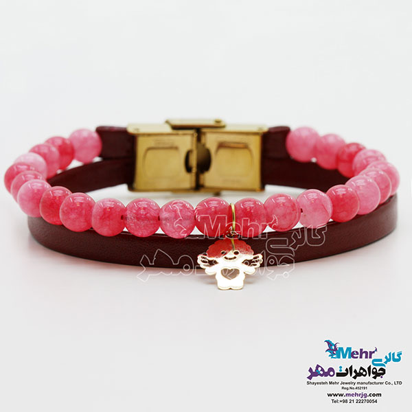 دستبند طلا و سنگ - طرح فرشته