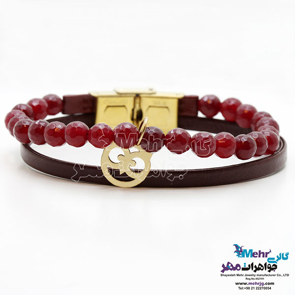 دستبند طلا و سنگ - طرح جغد