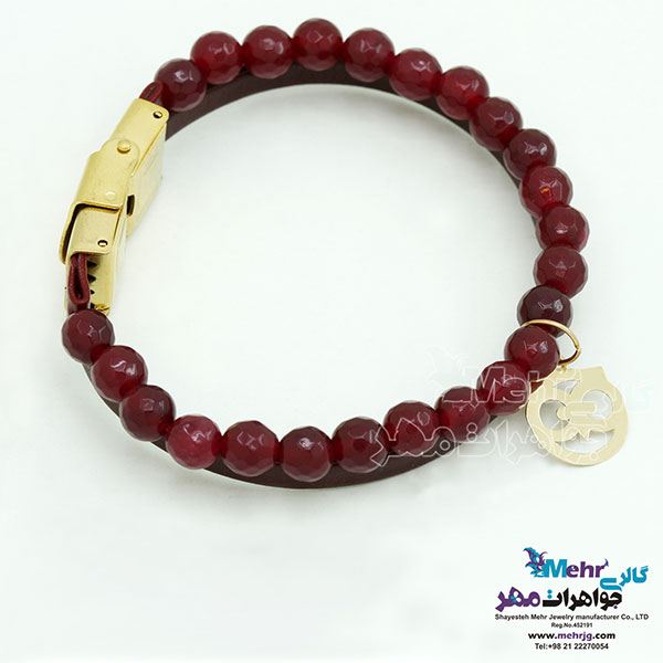 دستبند طلا و سنگ - طرح جغد