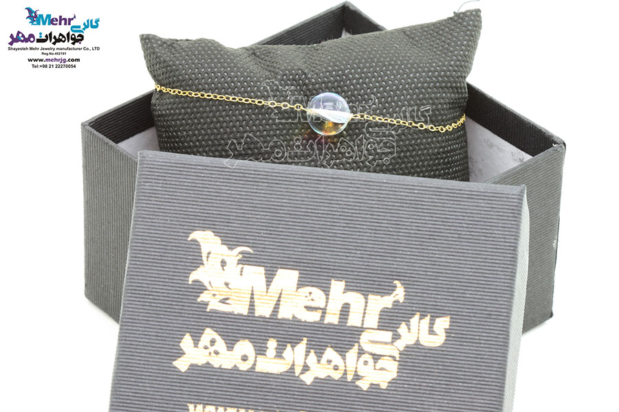 دستبند طلا - طرح حباب هفت رنگ