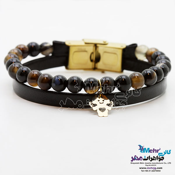 دستبند طلا و سنگ - طرح فرشته