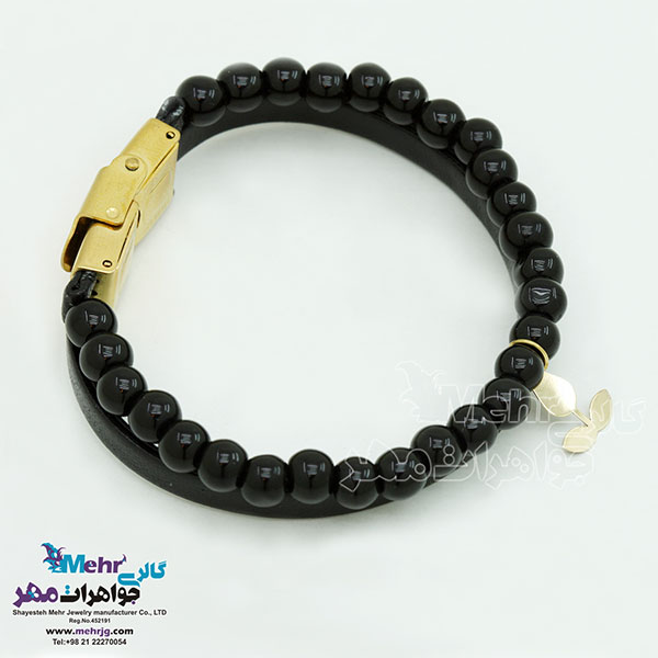 دستبند طلا و سنگ - طرح گل لاله