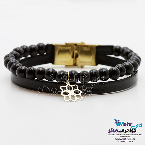 دستبند طلا و سنگ - طرح اسلیمی