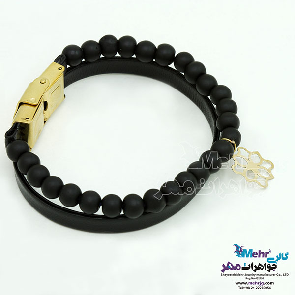 دستبند طلا و سنگ - طرح اسلیمی