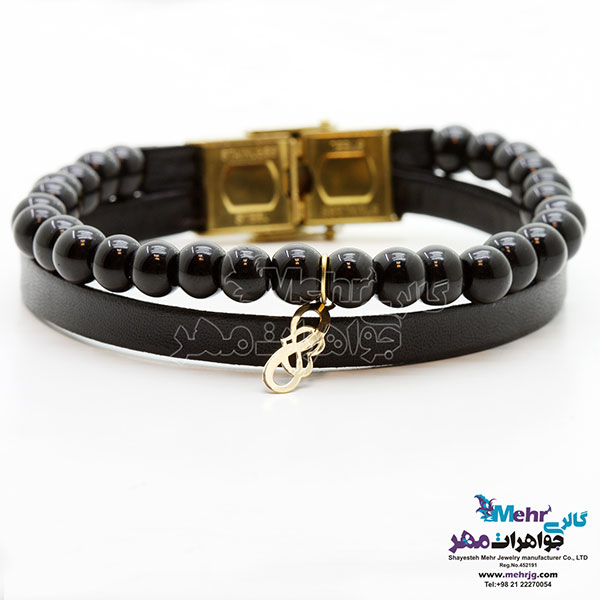 دستبند طلا و سنگ - طرح بی‌نهایت