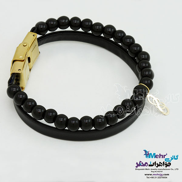 دستبند طلا و سنگ - طرح بی‌نهایت