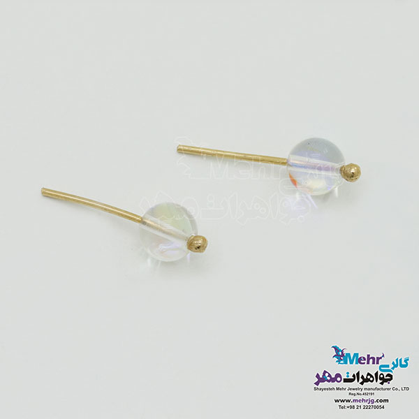 گوشواره طلا - طرح حباب هفت رنگ