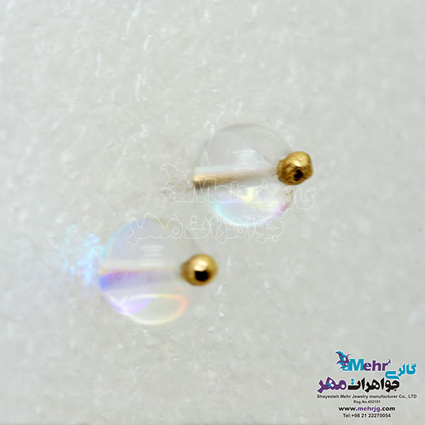 گوشواره طلا - طرح حباب هفت رنگ