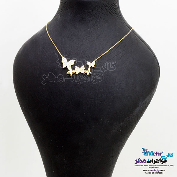 گردنبند طلا - طرح پروانه