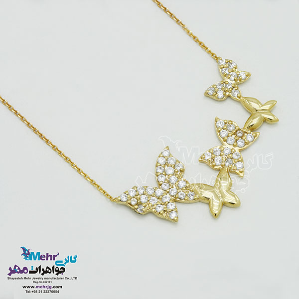 گردنبند طلا - طرح پروانه