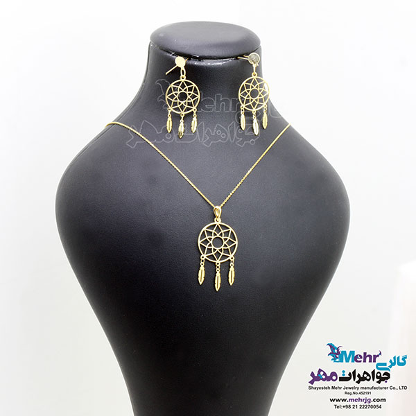 نیم ست طلا - آویز و گوشواره - طرح دریم کچر