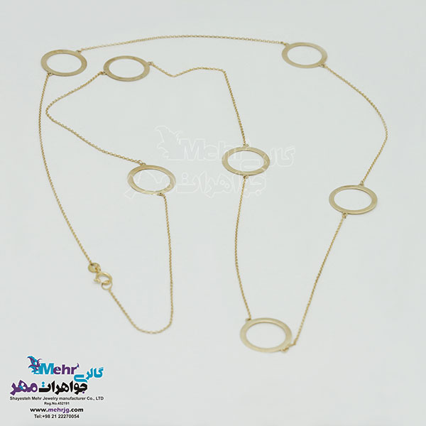 گردنبند رولباسی طلا - طرح هندسی