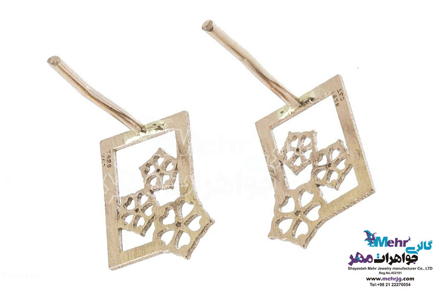 نیم ست طلا - آویز و گوشواره - طرح گل