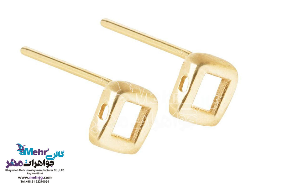 نیم ست طلا - آویز و گوشواره - طرح هندسی