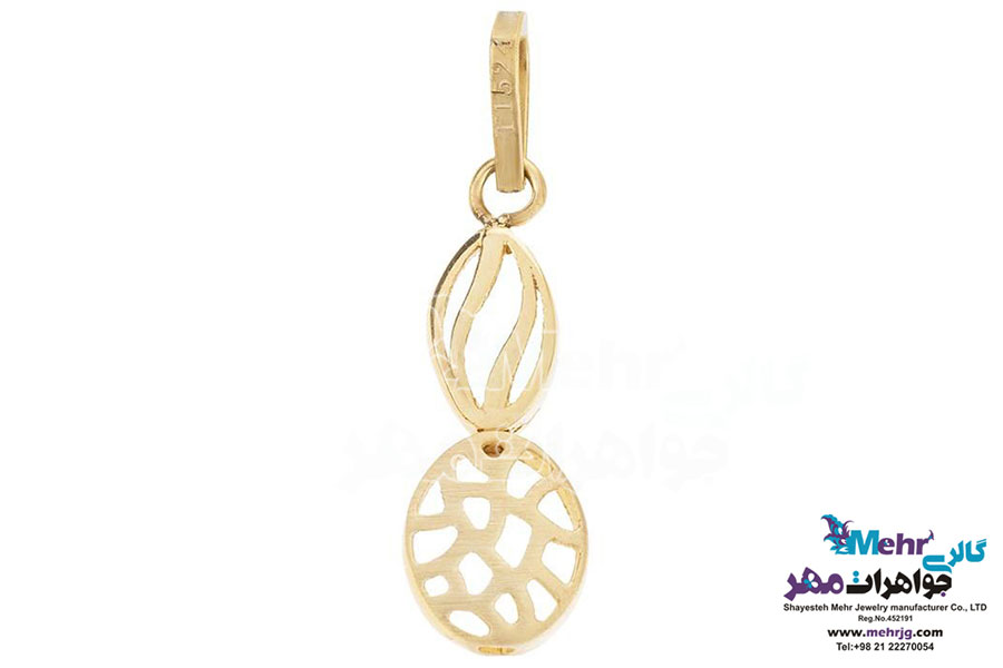 نیم ست طلا - آویز و گوشواره - طرح هندسی
