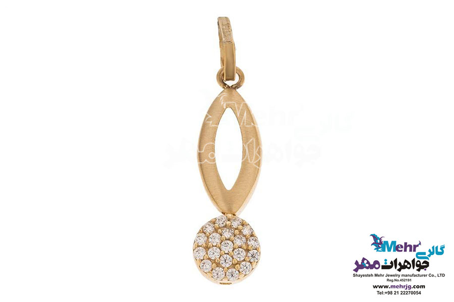 نیم ست طلا - آویز و گوشواره - طرح هندسی