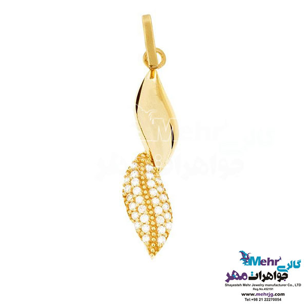نیم ست طلا - آویز و گوشواره - طرح برگ