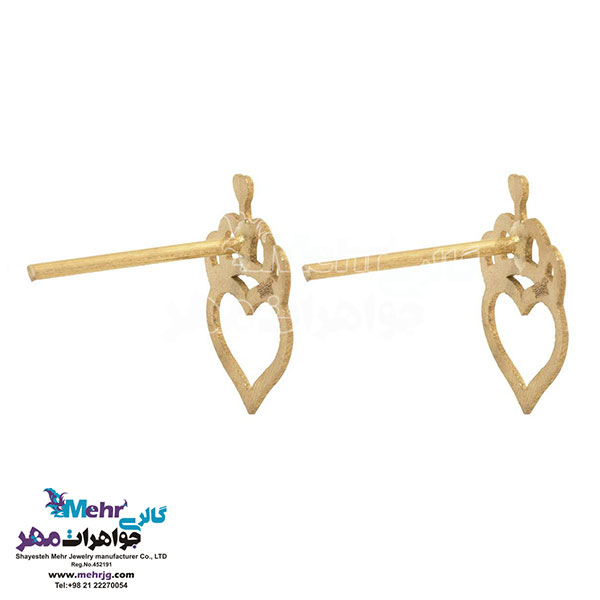 نیم ست طلا - آویز و گوشواره - طرح قلب و تاج